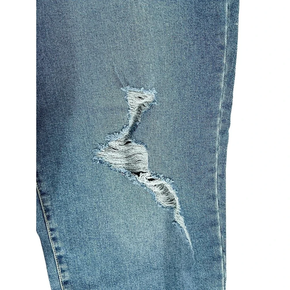 Style & Co Jeans Womens Plus Size 18W Blue High‎ Rise Straight Distressed Denim